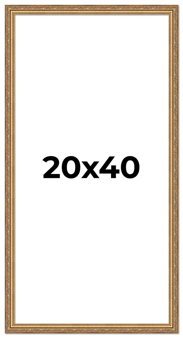20x40 Museum-Quality Picture Frame with UV-Resistant Acrylic & Acid-Free Backing, Available in 4 Finishes - Gold, Silver, Bronze, and Black